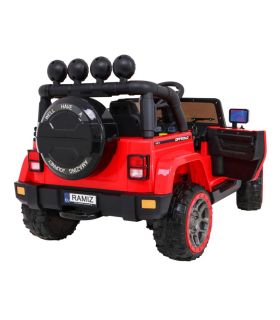 Voiture électrique 2 places 12V Jeep Mega Fulltime Rouge - Pack Luxe