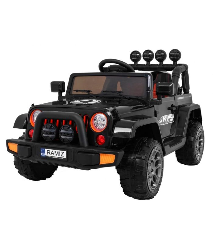 Voiture électrique 2 places 12V Jeep Mega Fulltime Noire - Pack Luxe