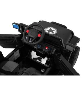 Voiture électrique 2 places 12V Jeep Mega Fulltime Noire - Pack Luxe