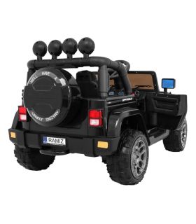 Voiture électrique 2 places 12V Jeep Mega Fulltime Noire - Pack Luxe