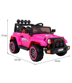 Voiture électrique 2 places 12V Jeep Mega Fulltime Rose - Pack Luxe