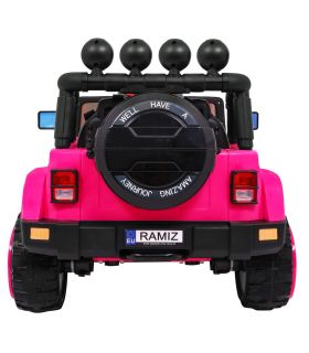 Voiture électrique 2 places 12V Jeep Mega Fulltime Rose - Pack Luxe