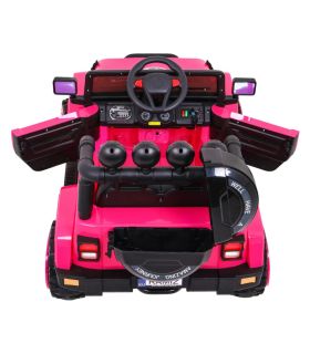 Voiture électrique 2 places 12V Jeep Mega Fulltime Rose - Pack Luxe
