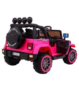 Voiture électrique 2 places 12V Jeep Mega Fulltime Rose - Pack Luxe