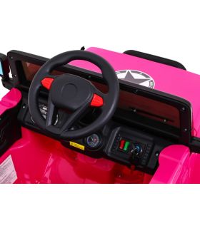 Voiture électrique 2 places 12V Jeep Mega Fulltime Rose - Pack Luxe