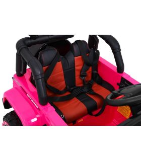 Voiture électrique 2 places 12V Jeep Mega Fulltime Rose - Pack Luxe