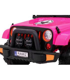 Voiture électrique 2 places 12V Jeep Mega Fulltime Rose - Pack Luxe
