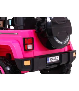 Voiture électrique 2 places 12V Jeep Mega Fulltime Rose - Pack Luxe