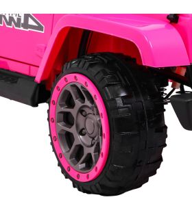 Voiture électrique 2 places 12V Jeep Mega Fulltime Rose - Pack Luxe