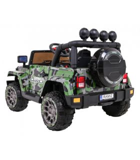 Voiture électrique 2 places 12V Jeep Mega Fulltime Militaire - Pack Luxe