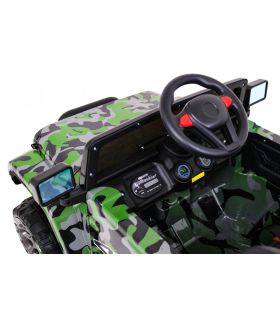 Voiture électrique 2 places 12V Jeep Mega Fulltime Militaire - Pack Luxe