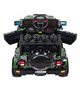 Voiture électrique 2 places 12V Jeep Mega Fulltime Militaire - Pack Luxe