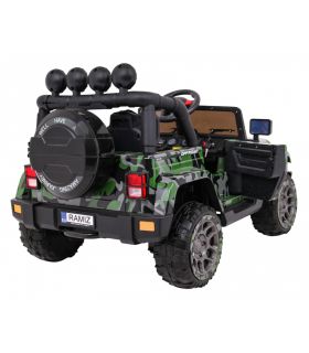 Voiture électrique 2 places 12V Jeep Mega Fulltime Militaire - Pack Luxe