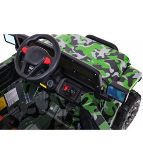 Voiture électrique 2 places 12V Jeep Mega Fulltime Militaire - Pack Luxe