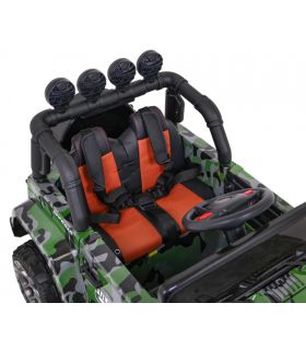 Voiture électrique 2 places 12V Jeep Mega Fulltime Militaire - Pack Luxe