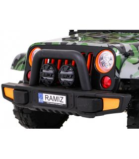 Voiture électrique 2 places 12V Jeep Mega Fulltime Militaire - Pack Luxe