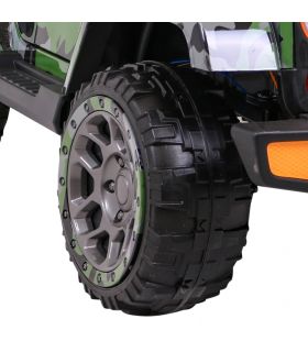 Voiture électrique 2 places 12V Jeep Mega Fulltime Militaire - Pack Luxe