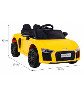 Voiture électrique 12v AudiR8 Spyder Jaune - Pack Luxe