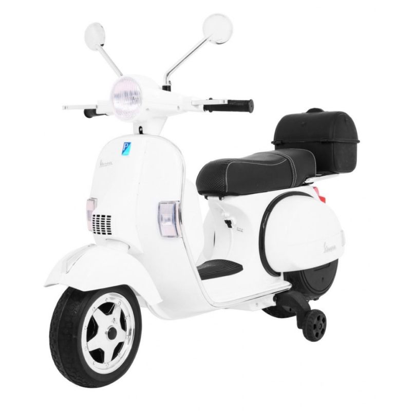 Scooter electrique 12v vespa bleu - pack luxe