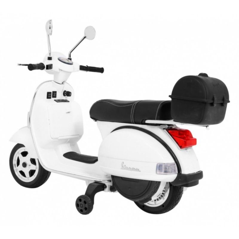 Scooter electrique 12v vespa bleu - pack luxe