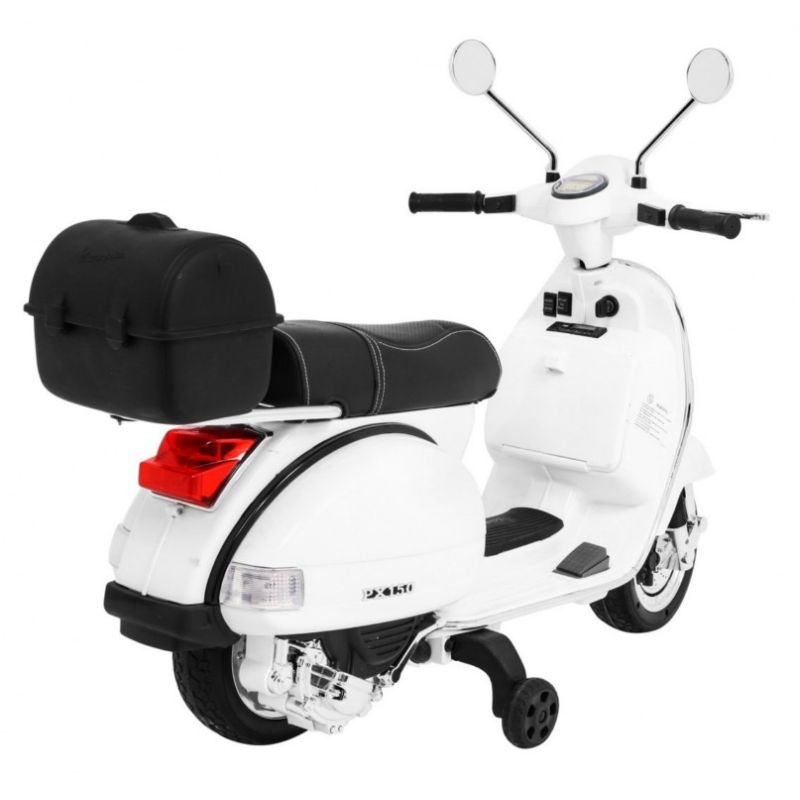 Vespa Primavera 12V - Scooter électrique pour enfant - Blanc - VESPA -  Batterie 12V - Siège en cuir artificiel