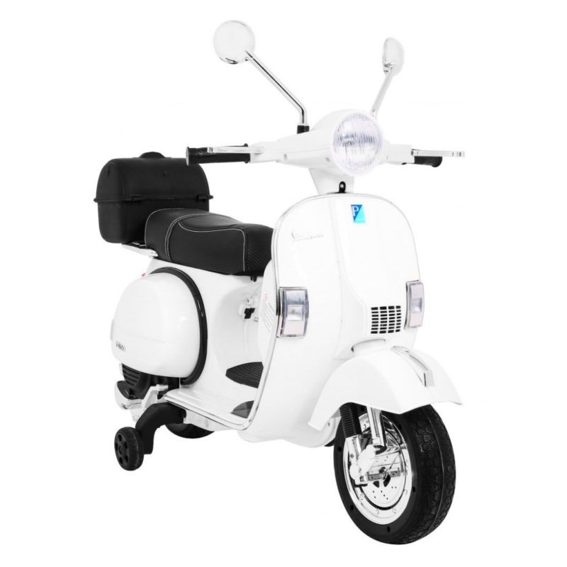 Vespa Primavera 12V - Scooter électrique pour enfant - Blanc - VESPA -  Batterie 12V - Siège en cuir artificiel