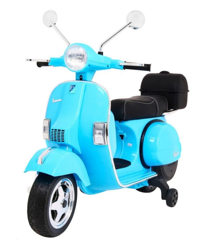 Scooter electrique 12V VESPA Bleu - Pack Luxe