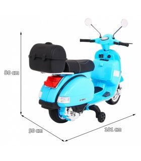 Scooter electrique 12V VESPA Bleu - Pack Luxe