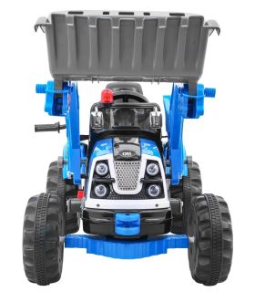Tracteur Pelleteuse Kingdom 12 Volts Bleu