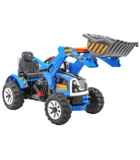 Tracteur Pelleteuse Kingdom 12 Volts Bleu