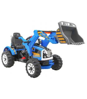Tracteur Pelleteuse Kingdom 12 Volts Bleu