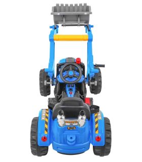Tracteur Pelleteuse Kingdom 12 Volts Bleu