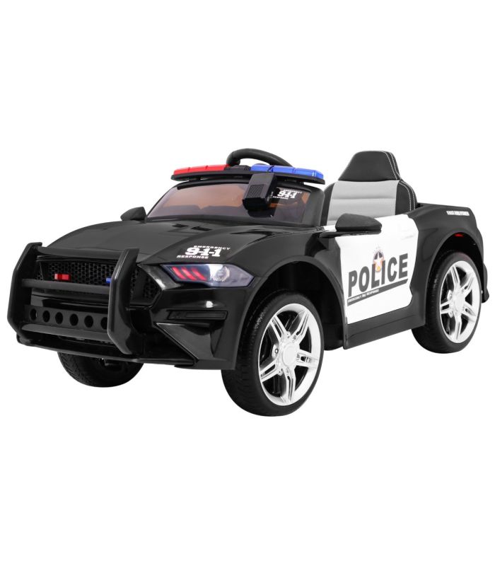 Voiture électrique 12V Police Coupé Noire - Pack Luxe