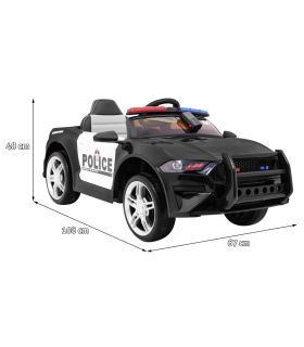 Voiture électrique 12V Police Coupé Noire - Pack Luxe
