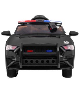 Voiture électrique 12V Police Coupé Noire - Pack Luxe