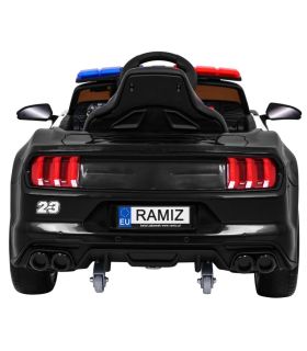 Voiture électrique 12V Police Coupé Noire - Pack Luxe