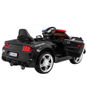 Voiture électrique 12V Police Coupé Noire - Pack Luxe