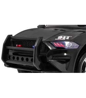 Voiture électrique 12V Police Coupé Noire - Pack Luxe