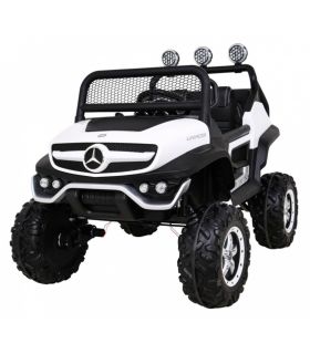 Voiture électrique 2 places 12V Mercedes Small Unimog Blanc - Pack Luxe