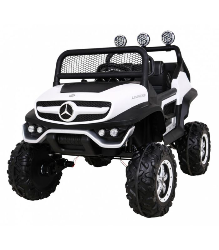 Voiture électrique 2 places 12V Mercedes Small Unimog Blanc - Pack Luxe