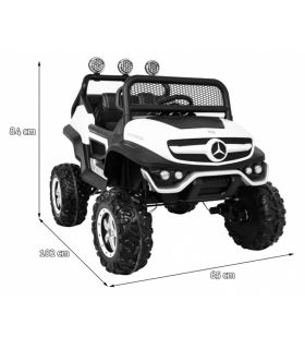 Voiture électrique 2 places 12V Mercedes Small Unimog Blanc - Pack Luxe