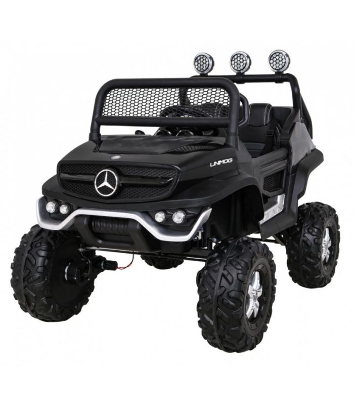Voiture électrique 2 places 12V Mercedes Small Unimog Noir - Pack Luxe