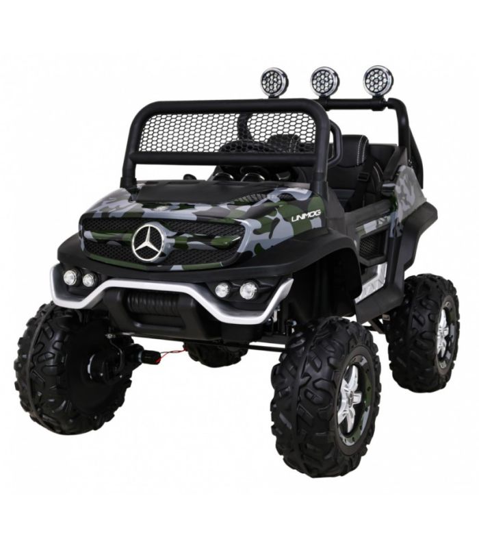 Voiture électrique 2 places 12V Mercedes Small Unimog Militaire - Pack Luxe