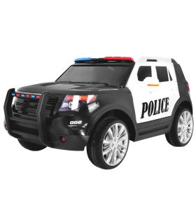 Voiture électrique 12V Police Noire et Blanche - Pack Luxe