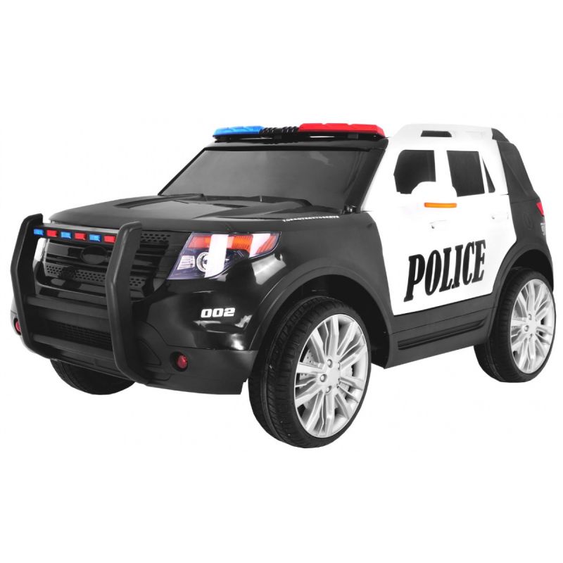 Voiture électrique 12v police noire et blanche - pack luxe