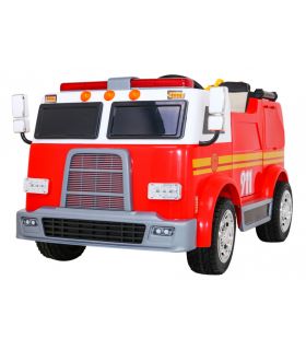 Camion électrique 2 places 12V Pompier Rouge - Pack Luxe