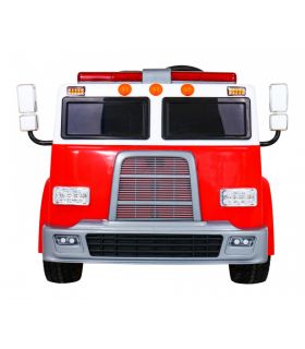 Camion électrique 2 places 12V Pompier Rouge - Pack Luxe