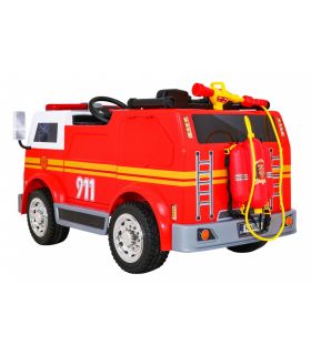 Camion électrique 2 places 12V Pompier Rouge - Pack Luxe