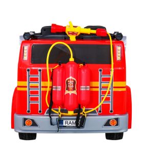 Camion électrique 2 places 12V Pompier Rouge - Pack Luxe