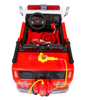 Camion électrique 2 places 12V Pompier Rouge - Pack Luxe
